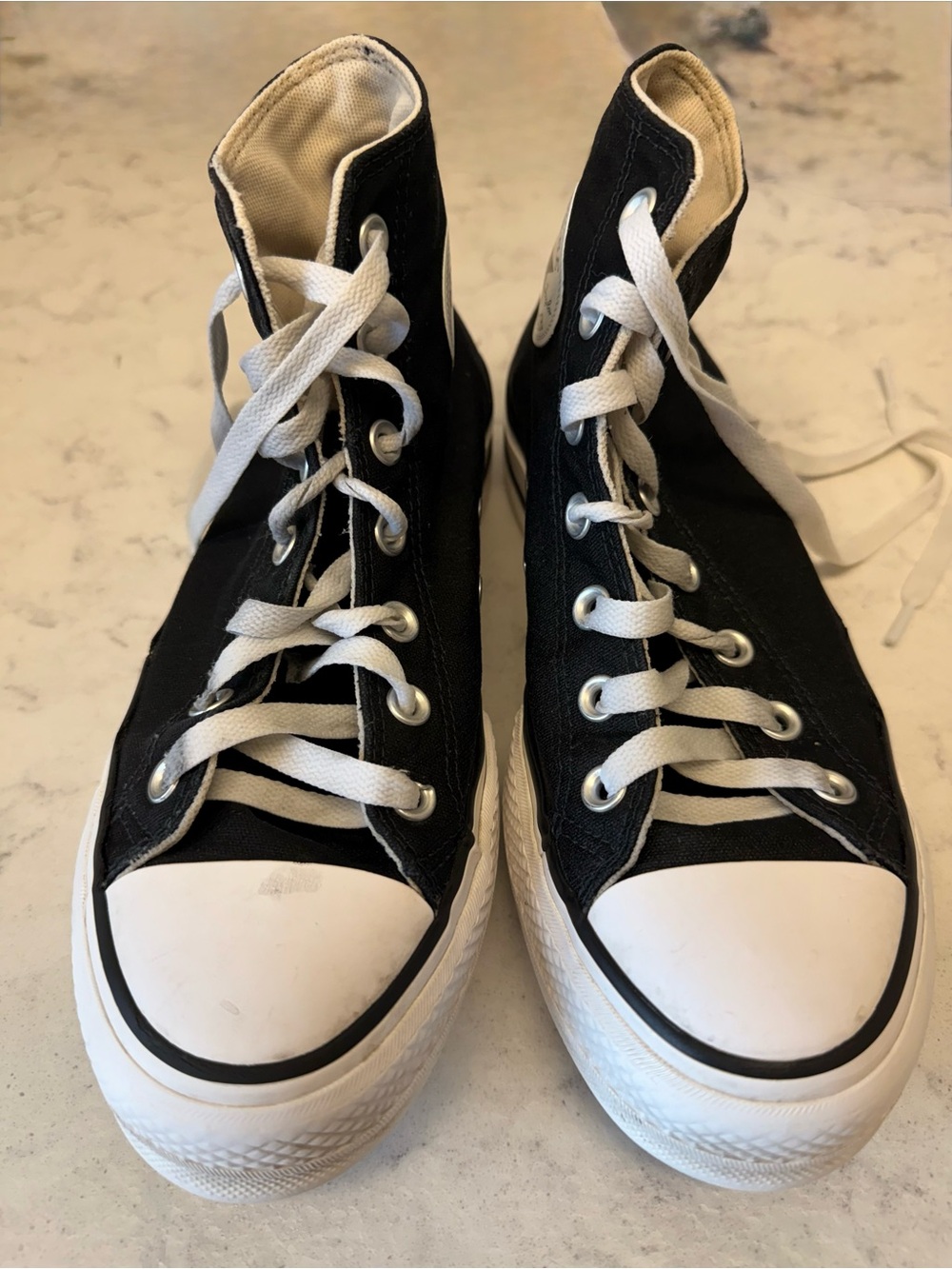 Converse Black High-Top Canvas Sneakers with White Trim